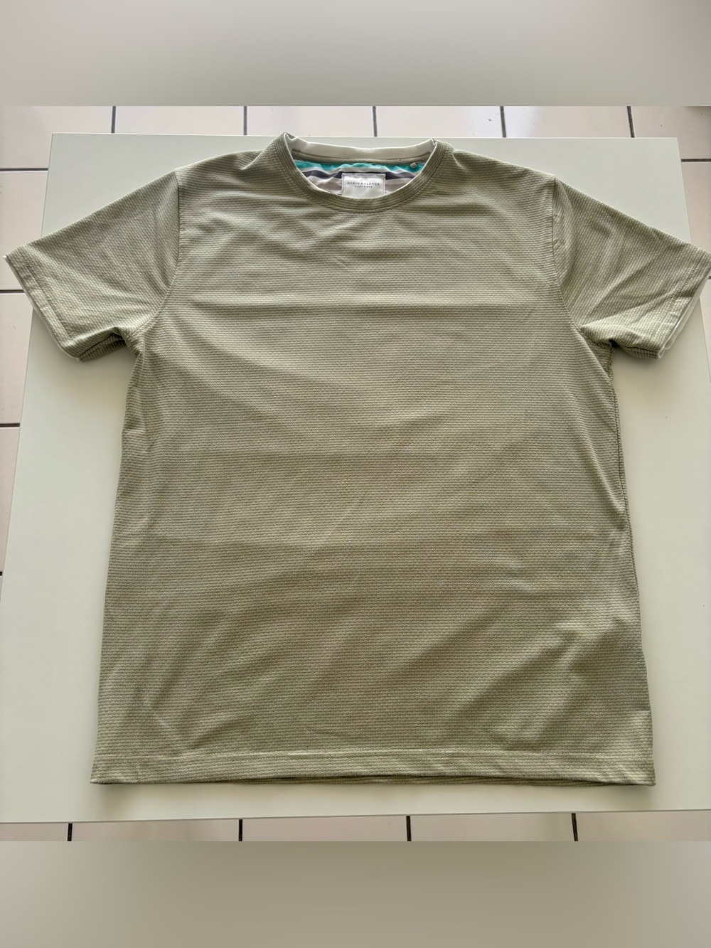 Denim & Flower Sage Green Textured Knit Short Sleeve T-Shirt - Men’s Size L